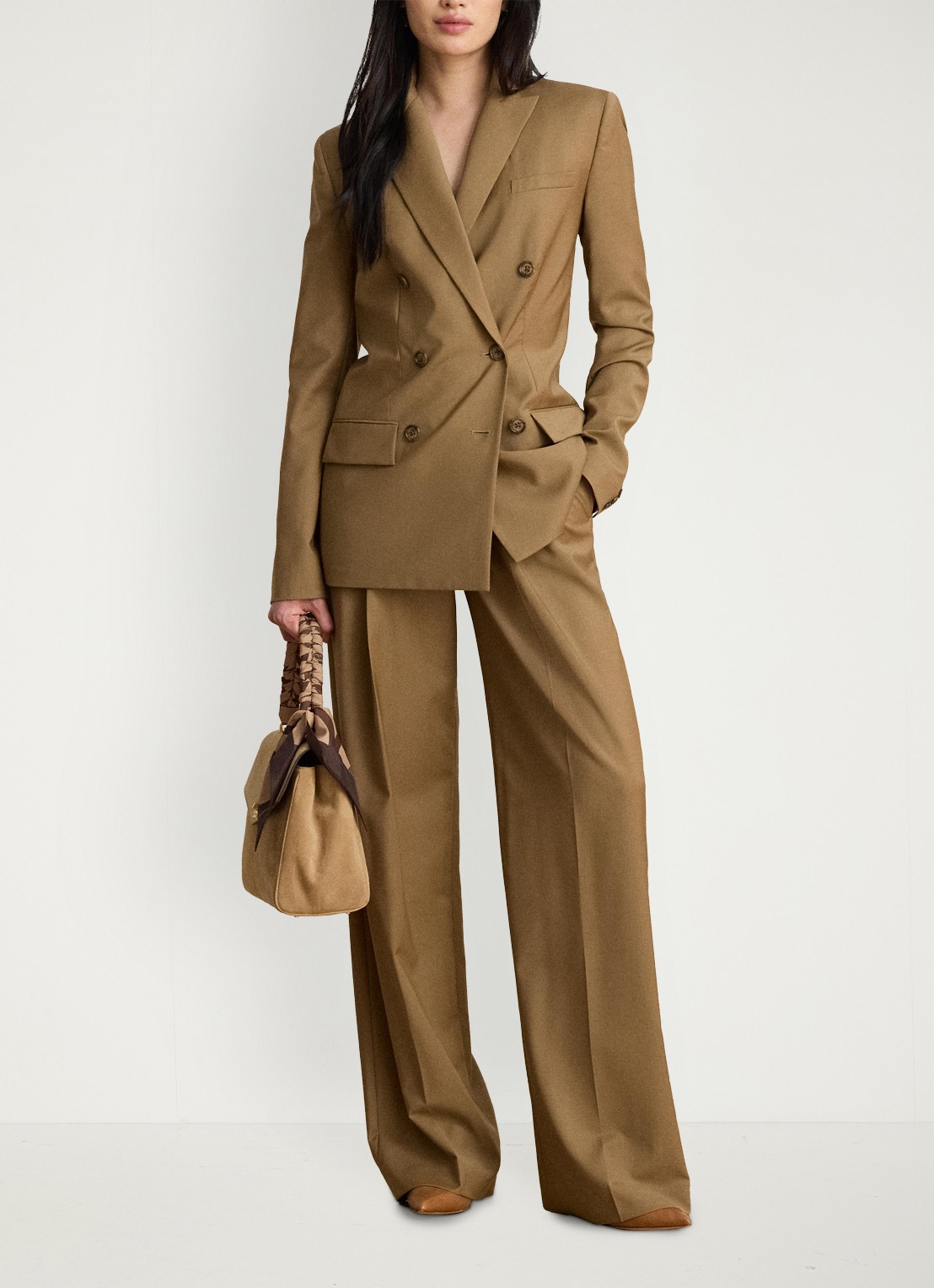 Ralph Lauren Double-breasted blazer van wol met klepzakken - detail 2 honey tan / beige