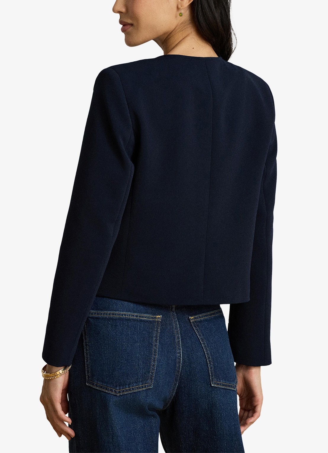 Ralph Lauren Double-breasted jack met klepzakken - achterkant donkerblauw