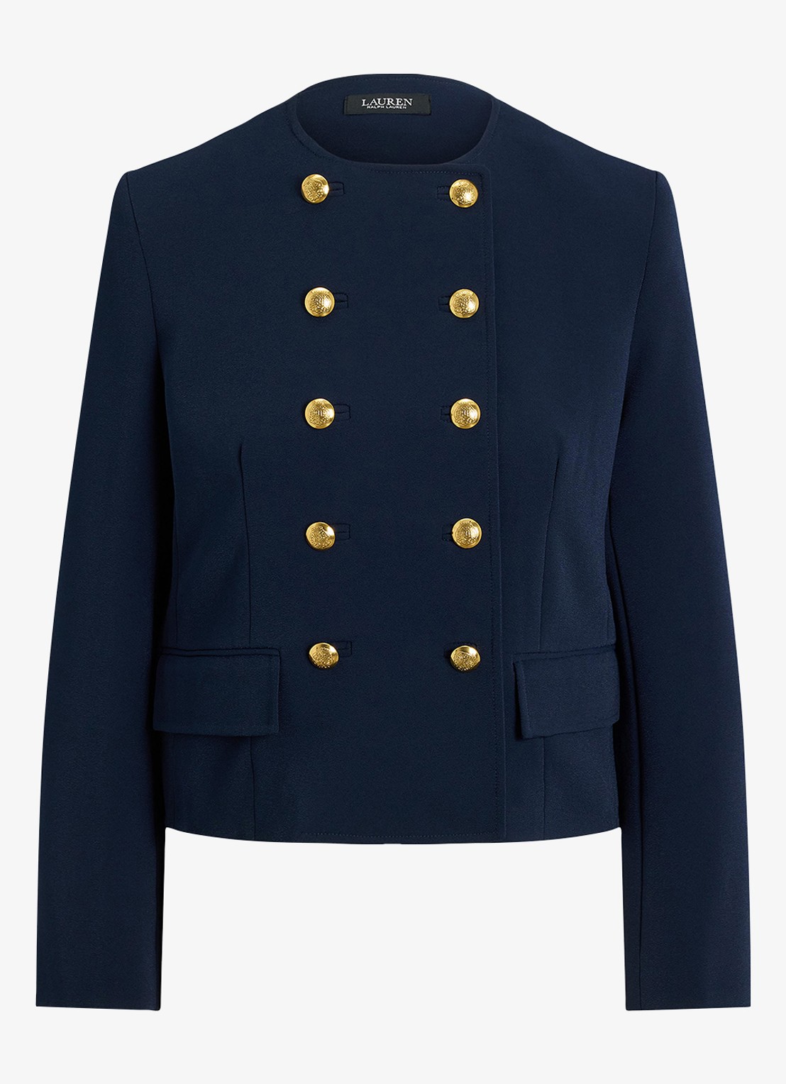 Ralph Lauren Double-breasted jack met klepzakken - voorkant 4 donkerblauw