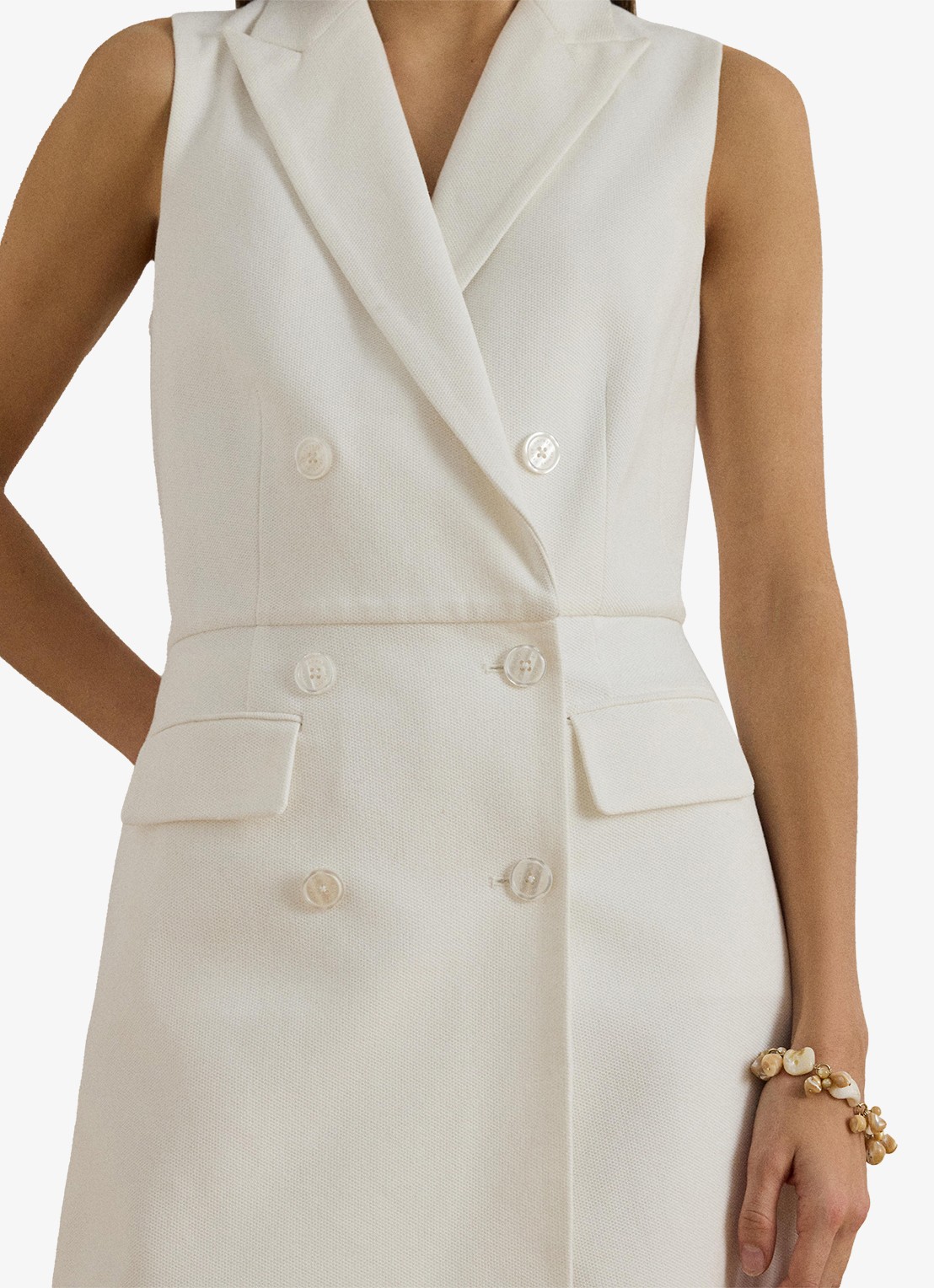 Ralph Lauren Double-breasted playsuit met steekzakken - detail 4 wit