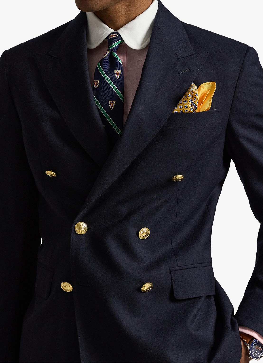 Ralph Lauren Double-breasted slim fit colbert met klepzakken - detail 3 navy-1241
