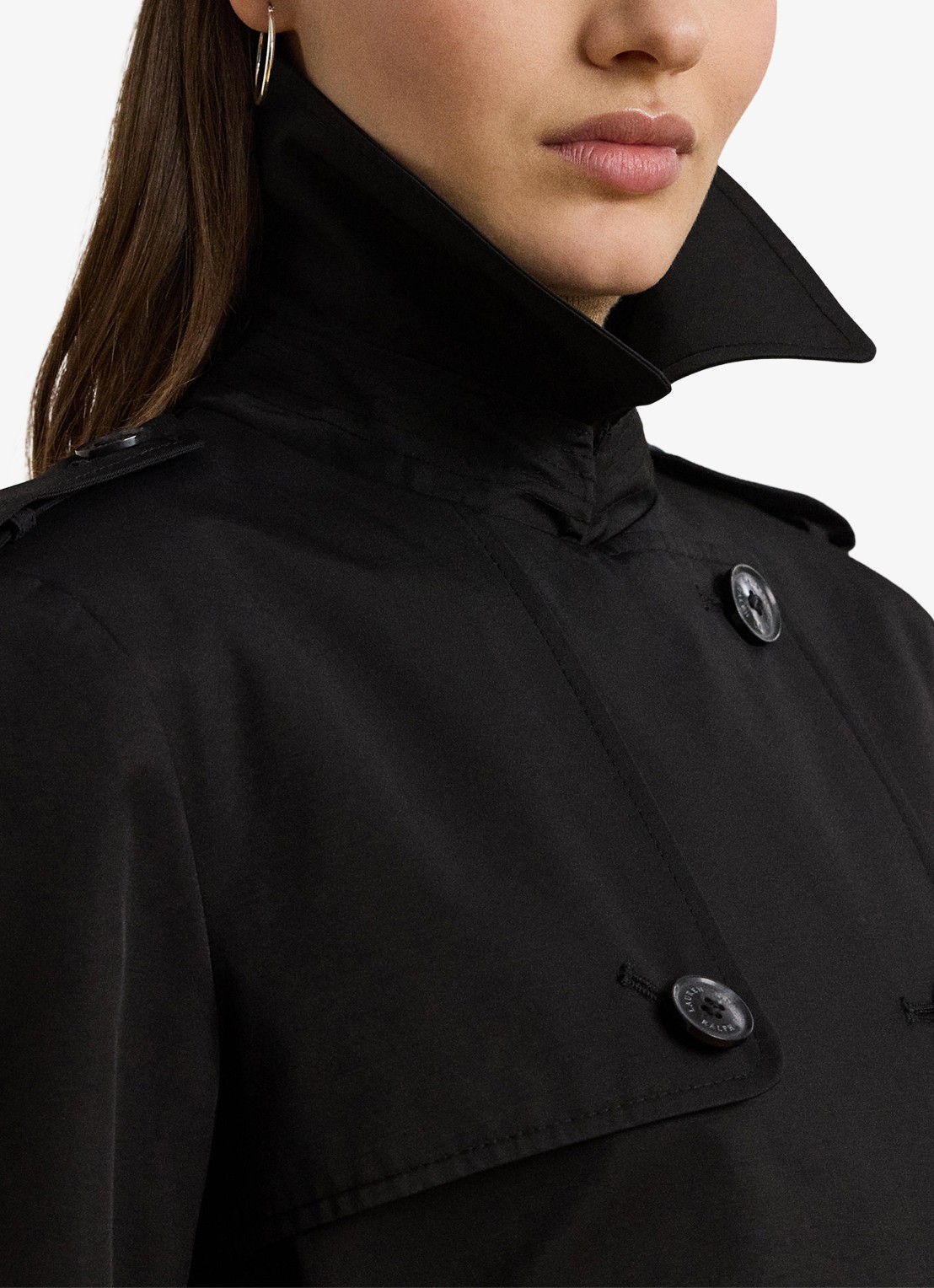 Ralph Lauren Double-breasted trenchcoat met ceintuur - detail 5 black-2wah / zwart