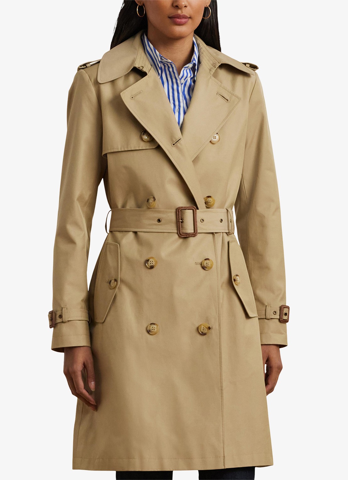 Ralph Lauren Double-breasted trenchcoat met ceintuur - detail 4 birch tan-30ph / beige