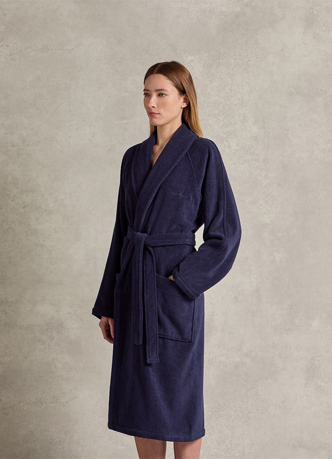 Ralph Lauren Dulaney badjas met opgestikte zakken - unisex - detail 6 donkerblauw
