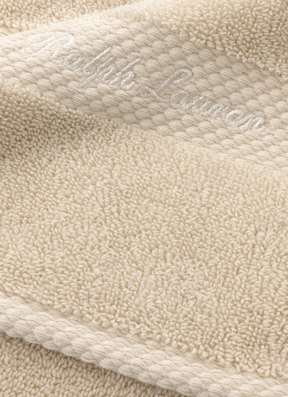 Ralph Lauren Dulaney gastendoek - 30 x 30 cm - achterkant creme