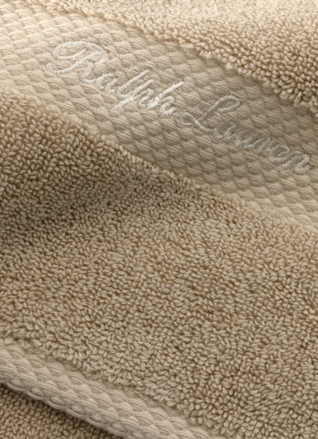 Ralph Lauren Dulaney gastendoek - 30 x 30 cm - achterkant 3 beige