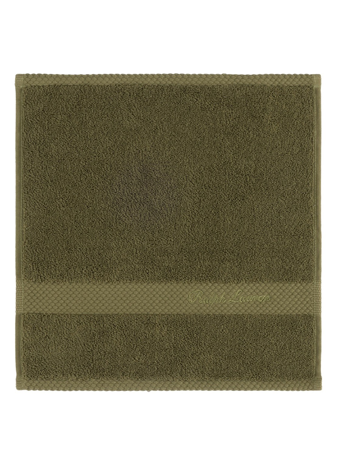 Ralph Lauren Dulaney gastendoek - 30 x 30 cm - voorkant olijfgroen