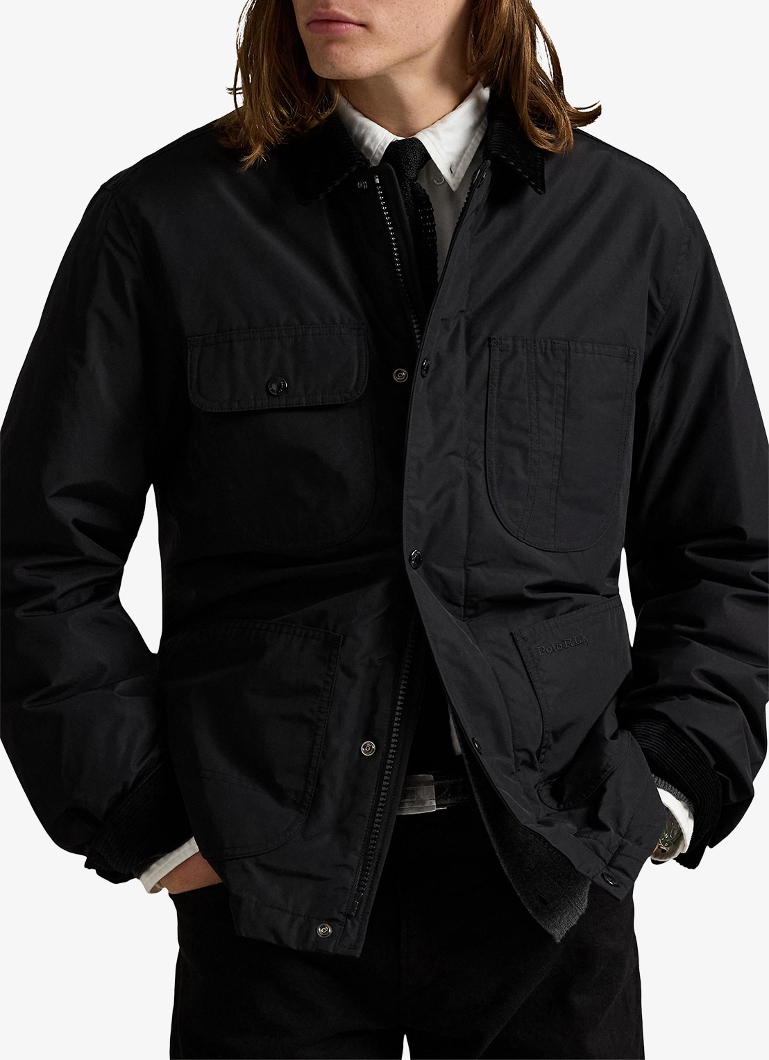 Ralph Lauren Elsdon jack met donsvulling - detail polo black / zwart