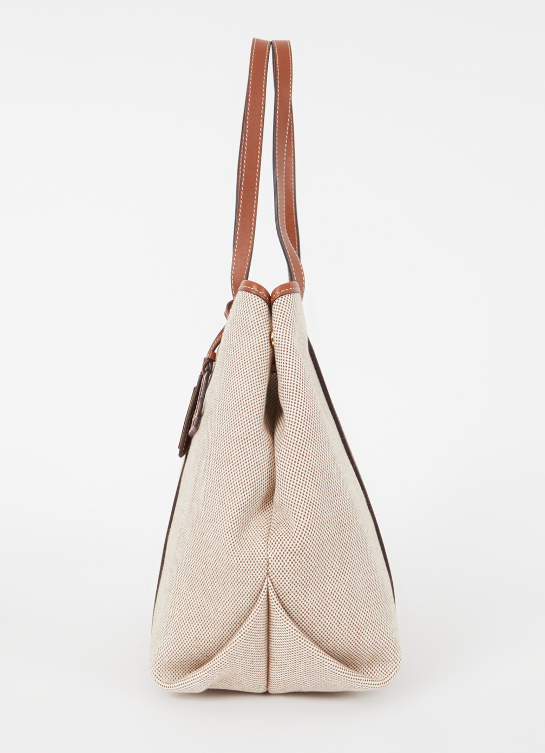 Ralph Lauren Emerie Extra Large shopper van canvas met leren details - detail 3 beige