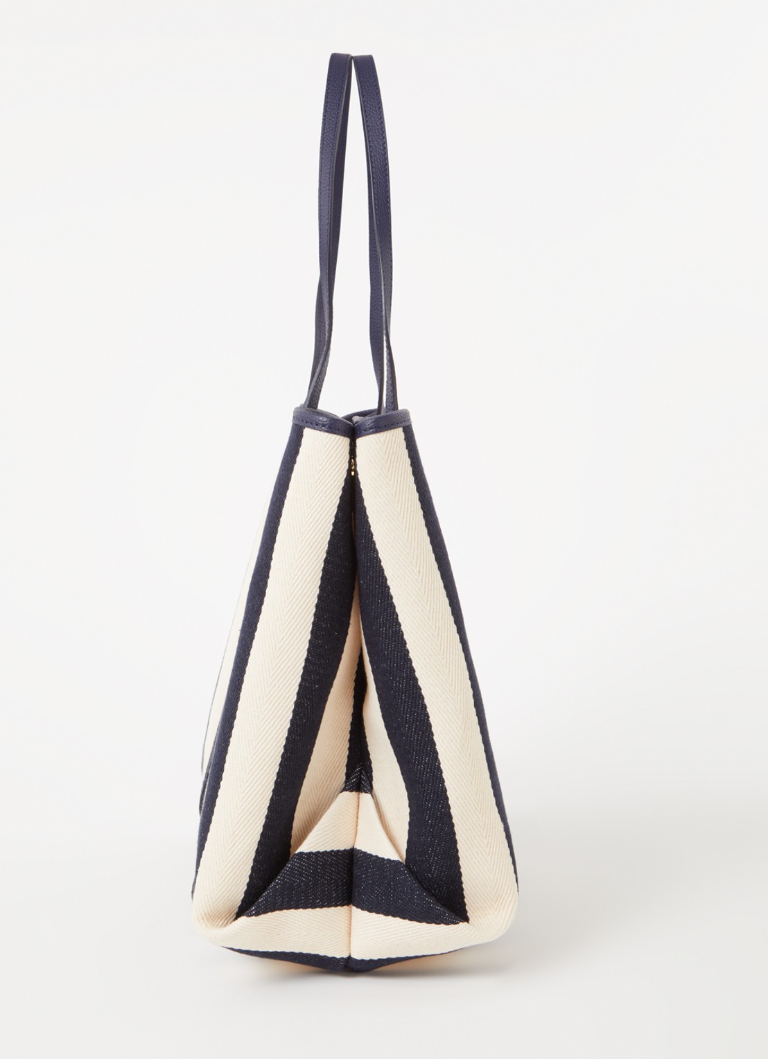 Ralph Lauren Emerie Extra Large shopper van canvas met leren details - detail 3 donkerblauw