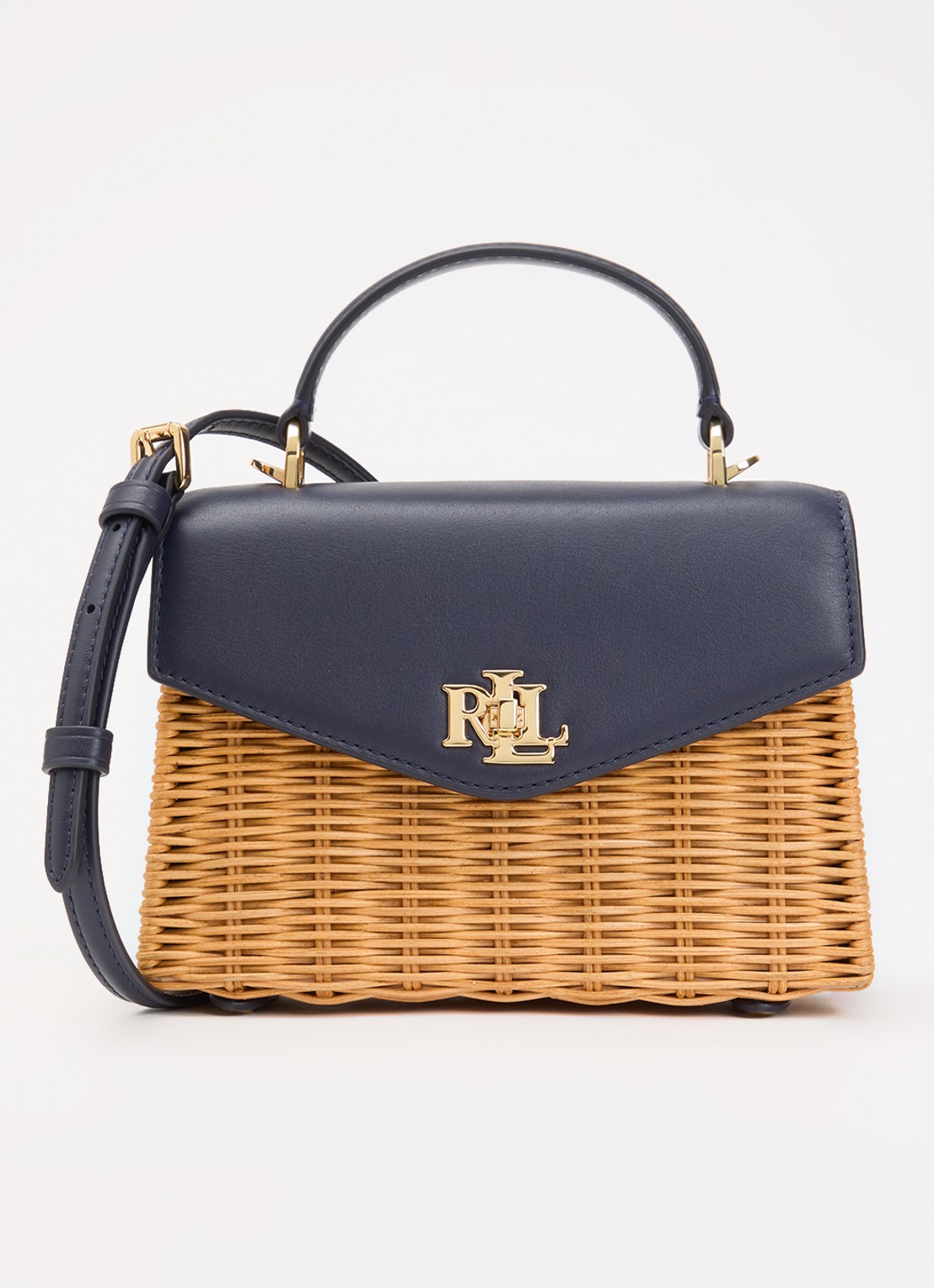 Ralph Lauren Farrah handtas met leren details - voorkant 4 bruin
