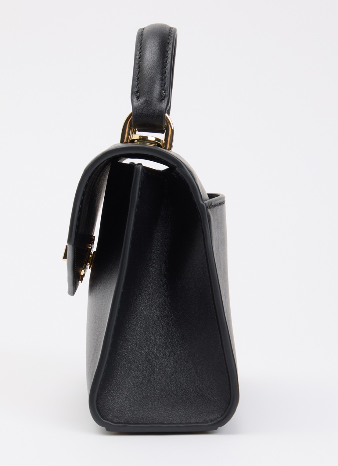 Ralph Lauren Farrah schoudertas van leer met afneembare schouderriem - detail 2 zwart