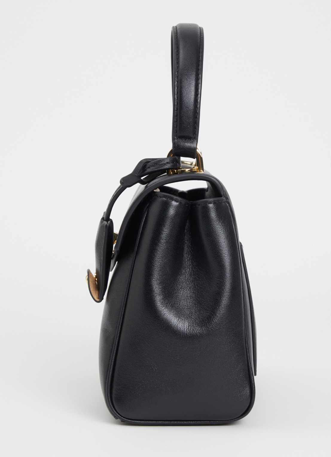 Ralph Lauren Farrah Small handtas van leer met afneembare schouderriem - detail 2 zwart