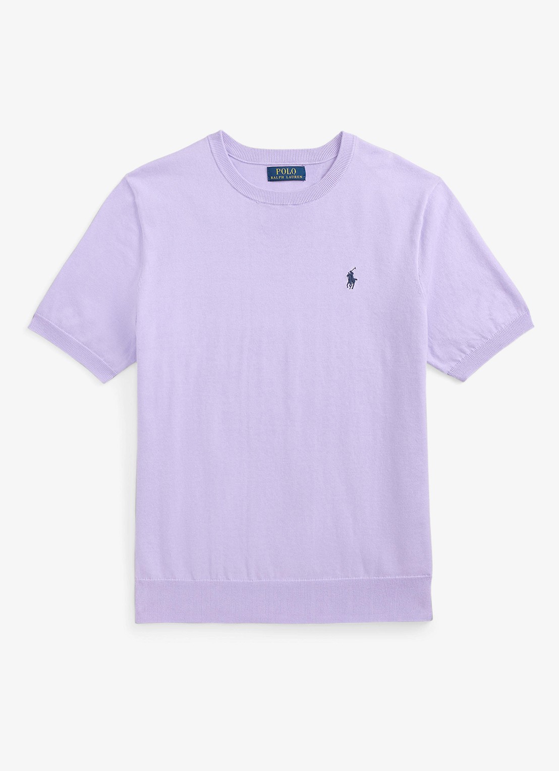 Ralph Lauren Fijngebreid T-shirt met logo - voorkant 4 powder purple / paars