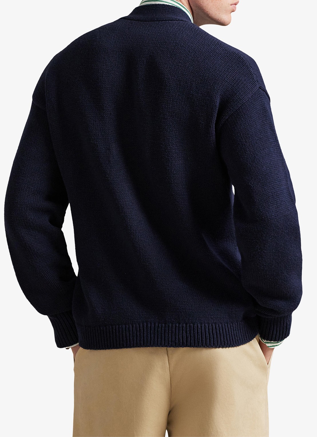 Ralph Lauren Fijngebreid vest met logoborduring - achterkant hunter navy