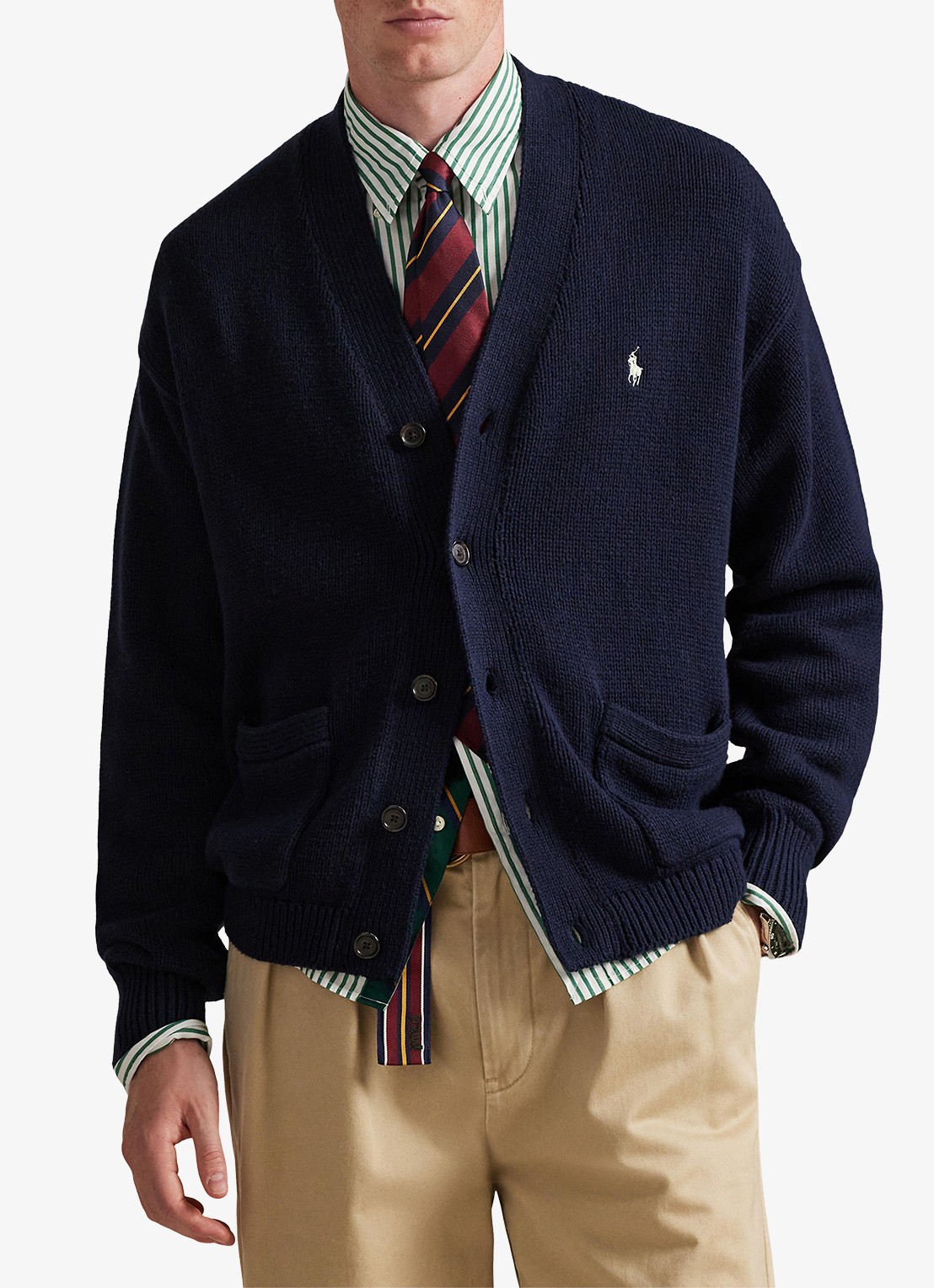 Ralph Lauren Fijngebreid vest met logoborduring - detail 2 hunter navy