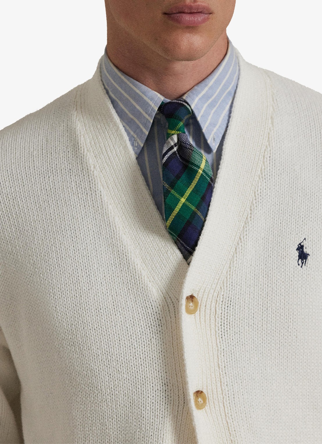 Ralph Lauren Fijngebreid vest met logoborduring - detail 5 deckwash white / wit