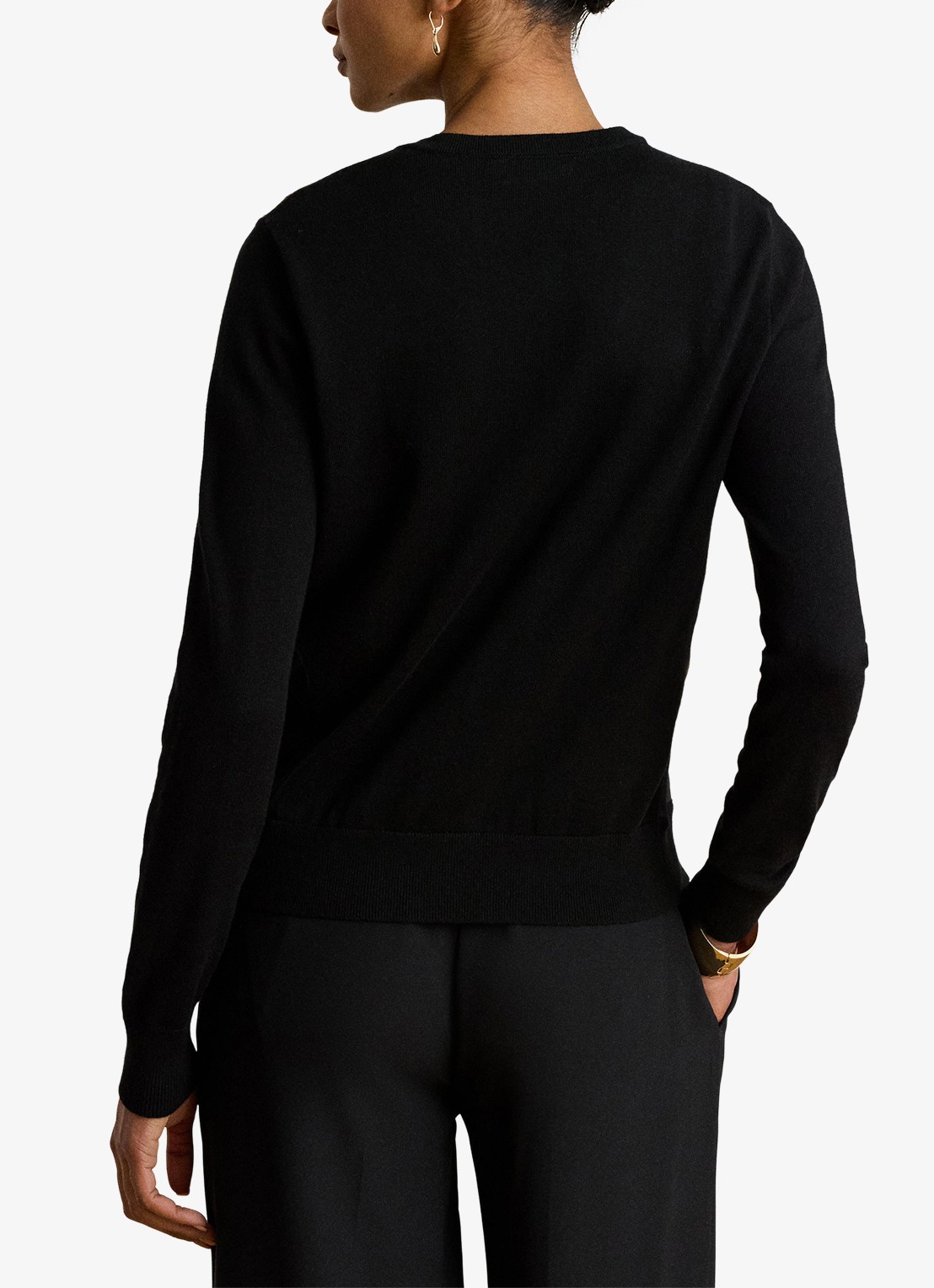 Ralph Lauren Fijngebreid vest met print - achterkant 5 black multi / zwart