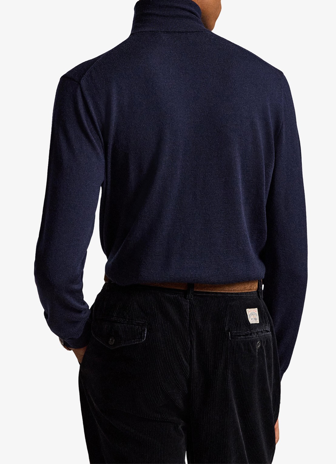 Ralph Lauren Fijngebreide coltrui van wol met logoborduring - achterkant 3 hunter navy / donkerblauw