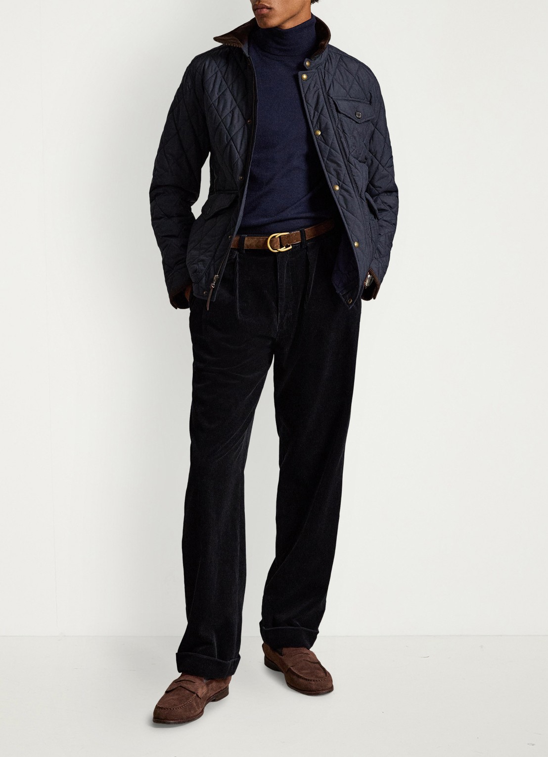 Ralph Lauren Fijngebreide coltrui van wol met logoborduring - detail hunter navy / donkerblauw