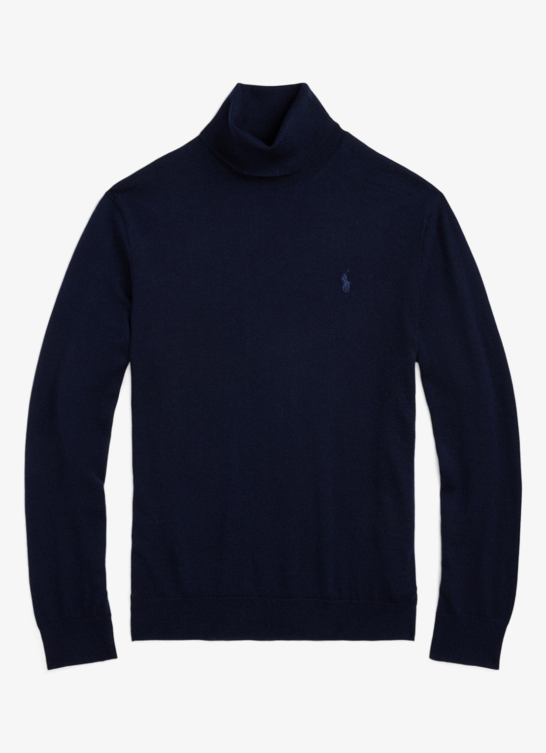 Ralph Lauren Fijngebreide coltrui van wol met logoborduring - voorkant 4 hunter navy / donkerblauw