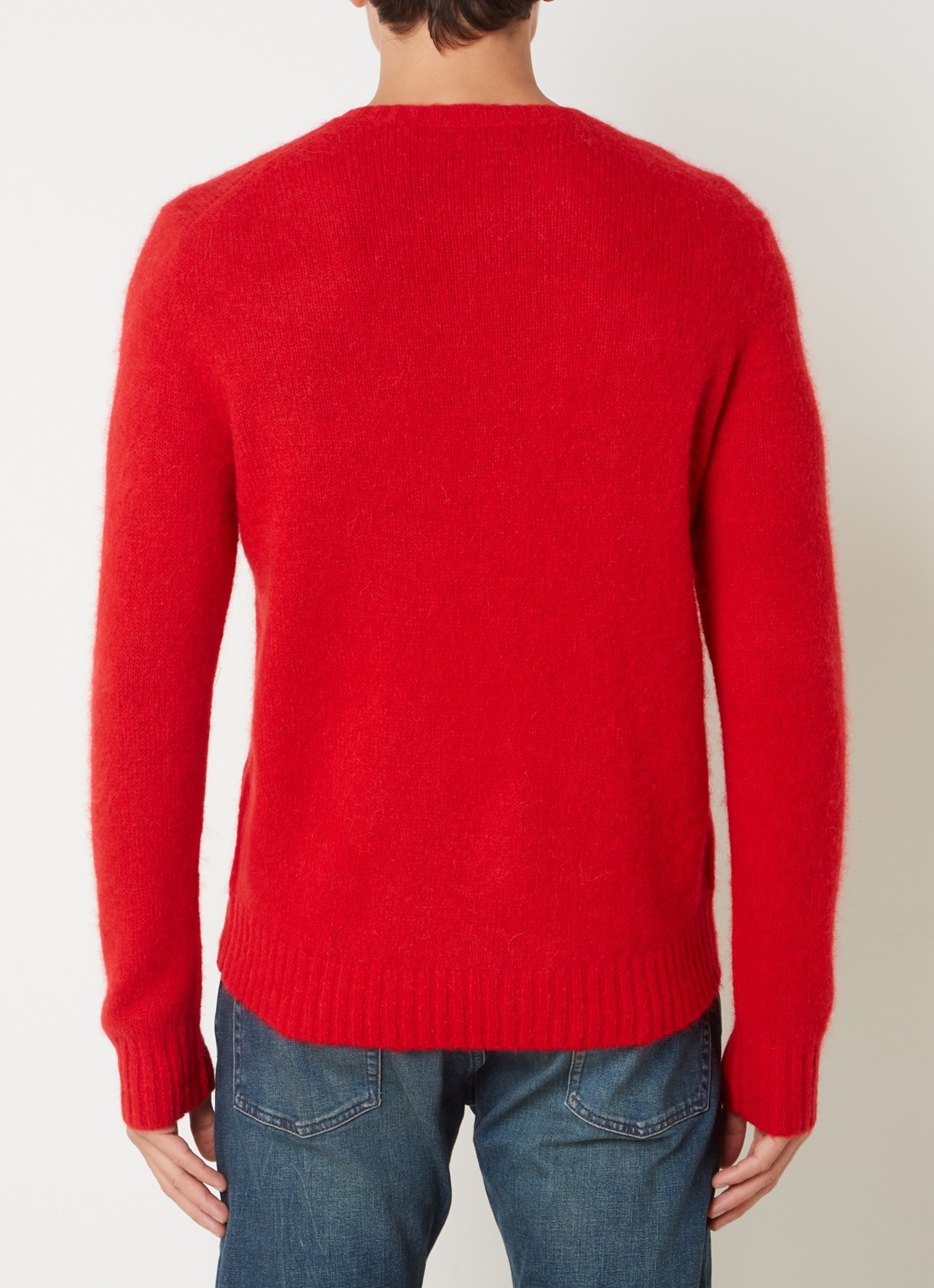 Ralph Lauren Fijngebreide pullover in alpaca wolblend met logoborduring - achterkant rl 2000 red / rood