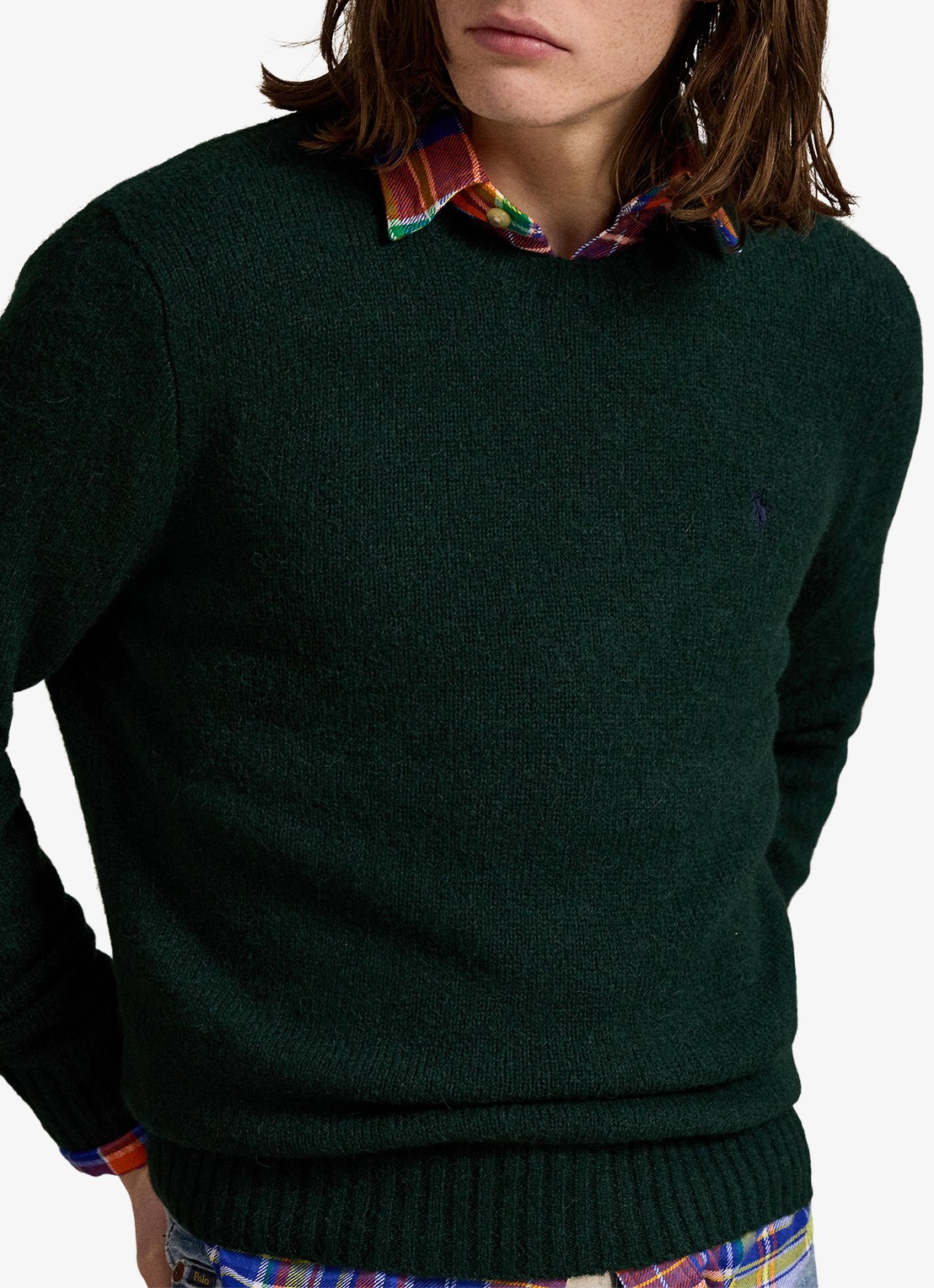 Ralph Lauren Fijngebreide pullover in alpaca wolblend met logoborduring - detail 3 moss agate / mosgroen