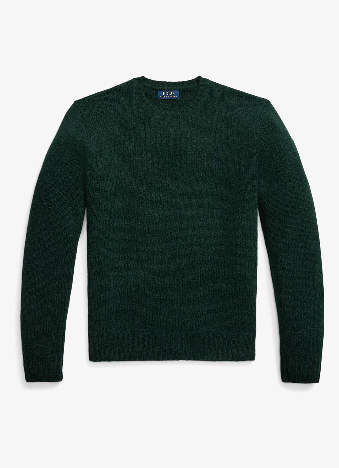 Ralph Lauren Fijngebreide pullover in alpaca wolblend met logoborduring - voorkant 4 moss agate / mosgroen