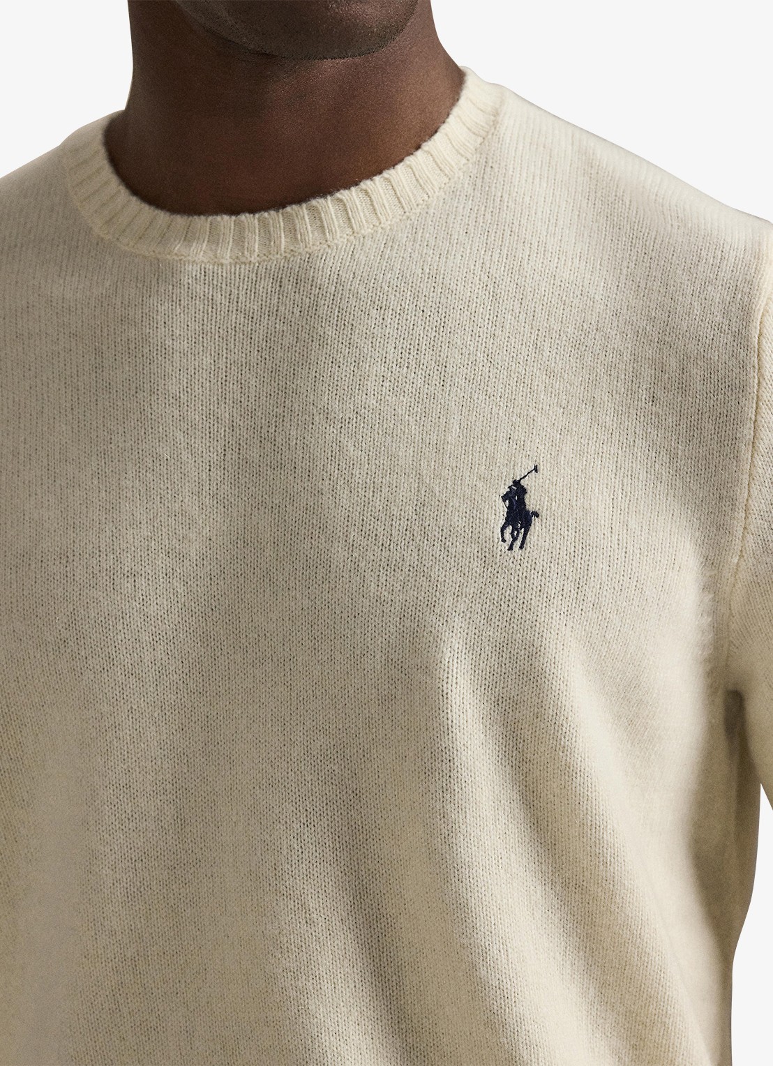 Ralph Lauren Fijngebreide pullover in kasjmierblend met logoborduring - detail 4 andover cream / gebroken wit