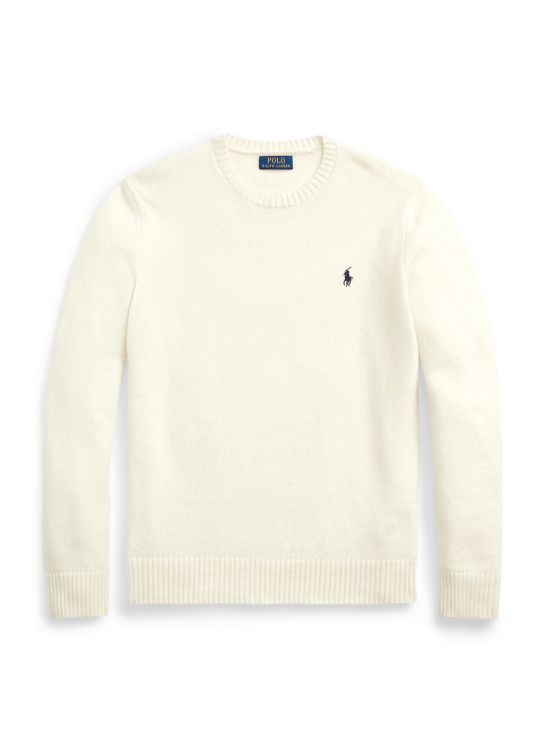 Ralph Lauren Fijngebreide pullover in kasjmierblend met logoborduring - voorkant 6 andover cream / gebroken wit