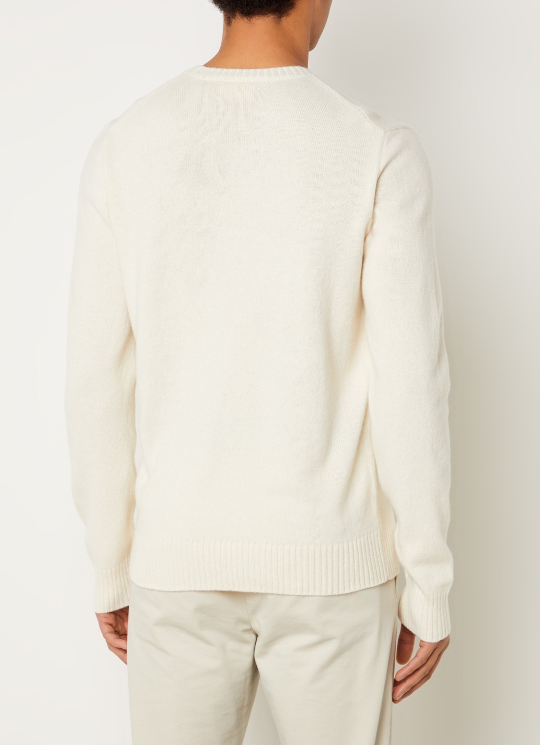 Ralph Lauren Fijngebreide pullover in kasjmierblend met logoborduring - achterkant 2 andover cream / gebroken wit