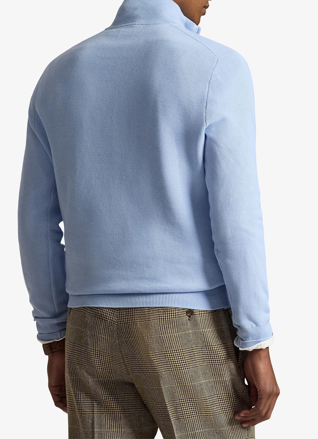 Ralph Lauren Fijngebreide pullover met halve rits en logoborduring - achterkant 3 office blue