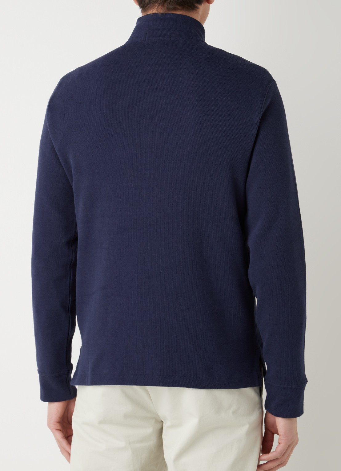 Ralph Lauren Fijngebreide pullover met halve rits  - achterkant 4 cruise navy / donkerblauw