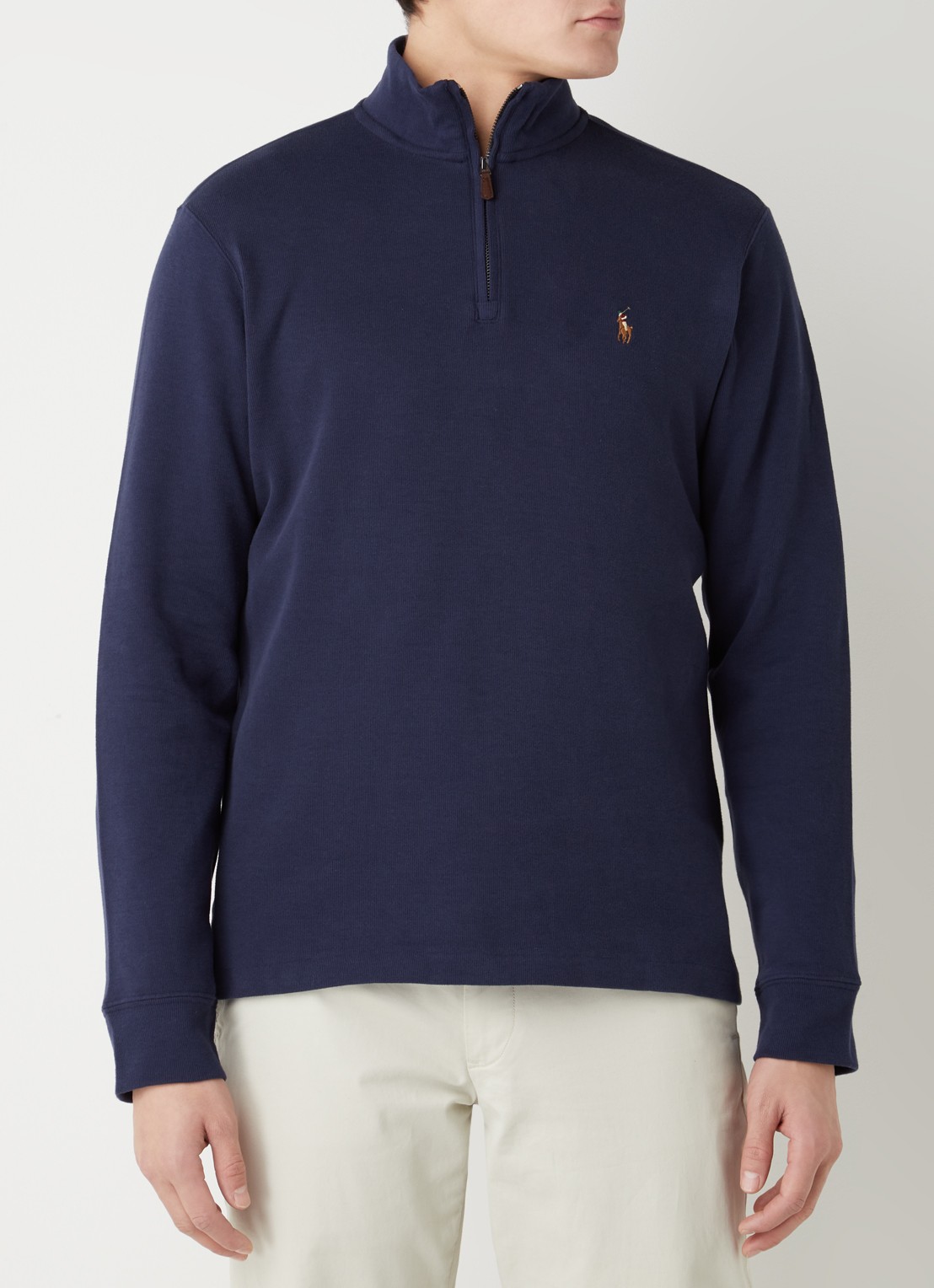 Ralph Lauren Fijngebreide pullover met halve rits  - detail cruise navy / donkerblauw