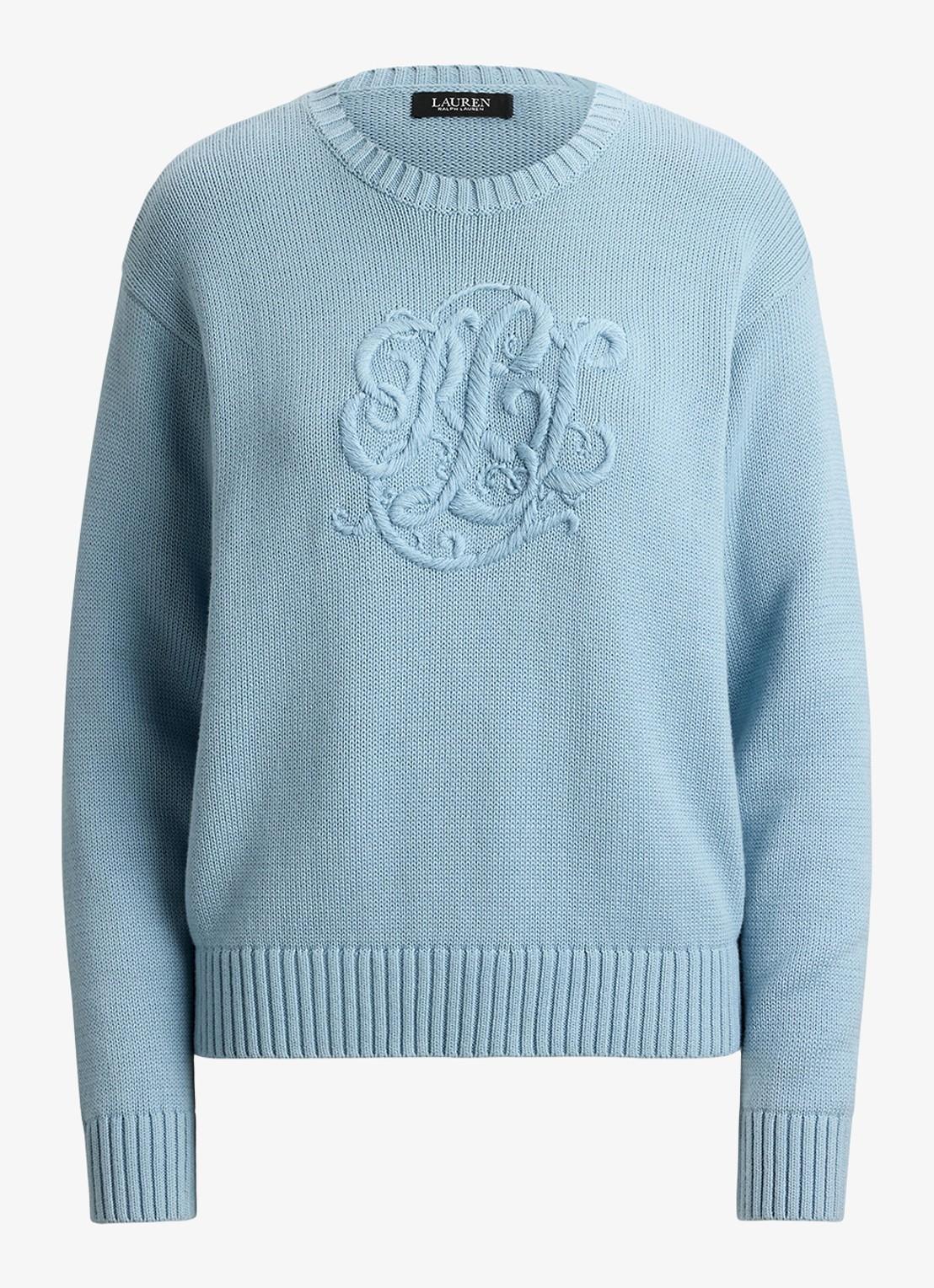 Ralph Lauren Fijngebreide pullover met logoborduring - voorkant 3 blue note / blauw