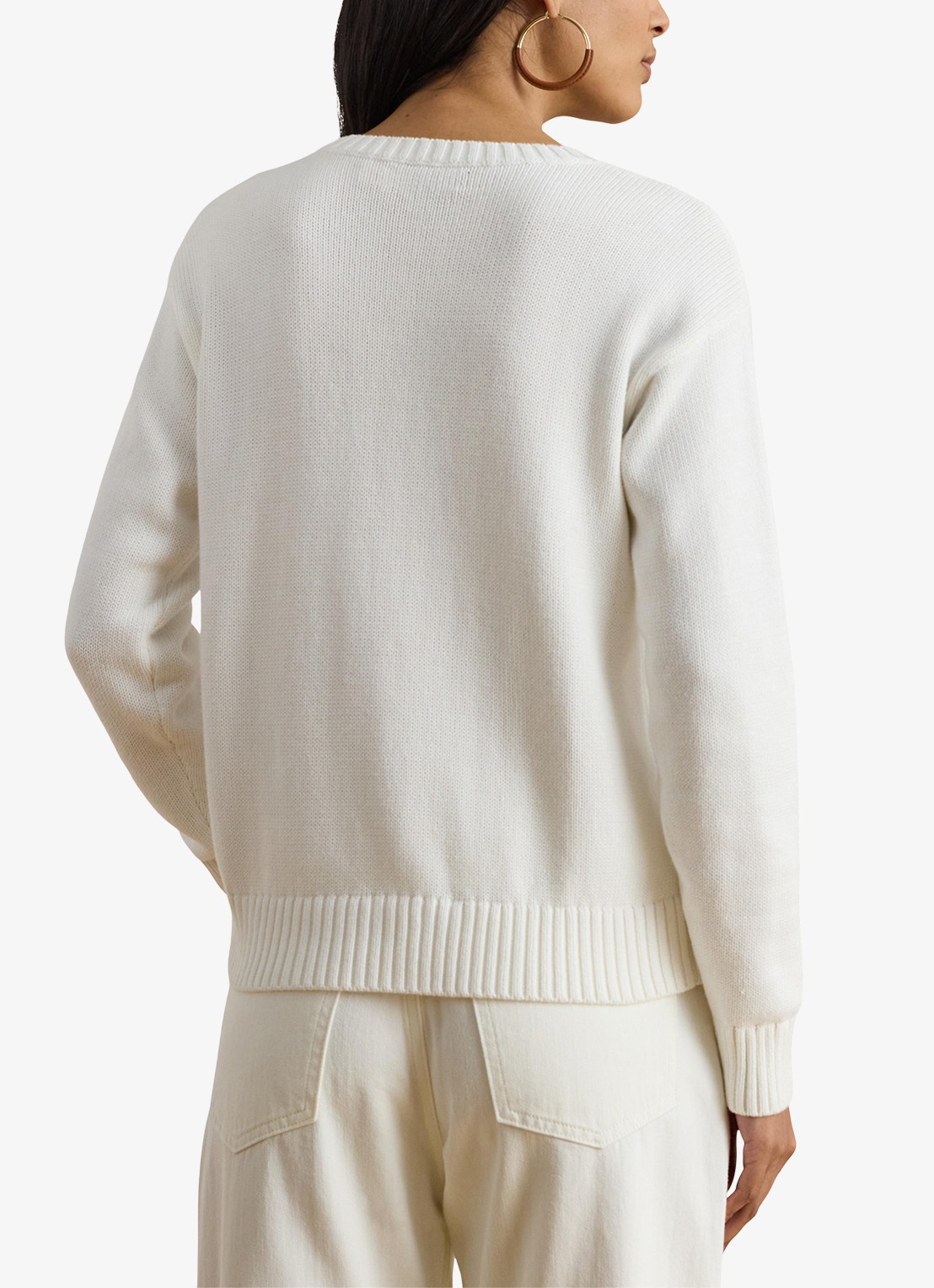 Ralph Lauren Fijngebreide pullover met logoborduring - achterkant 5 wit