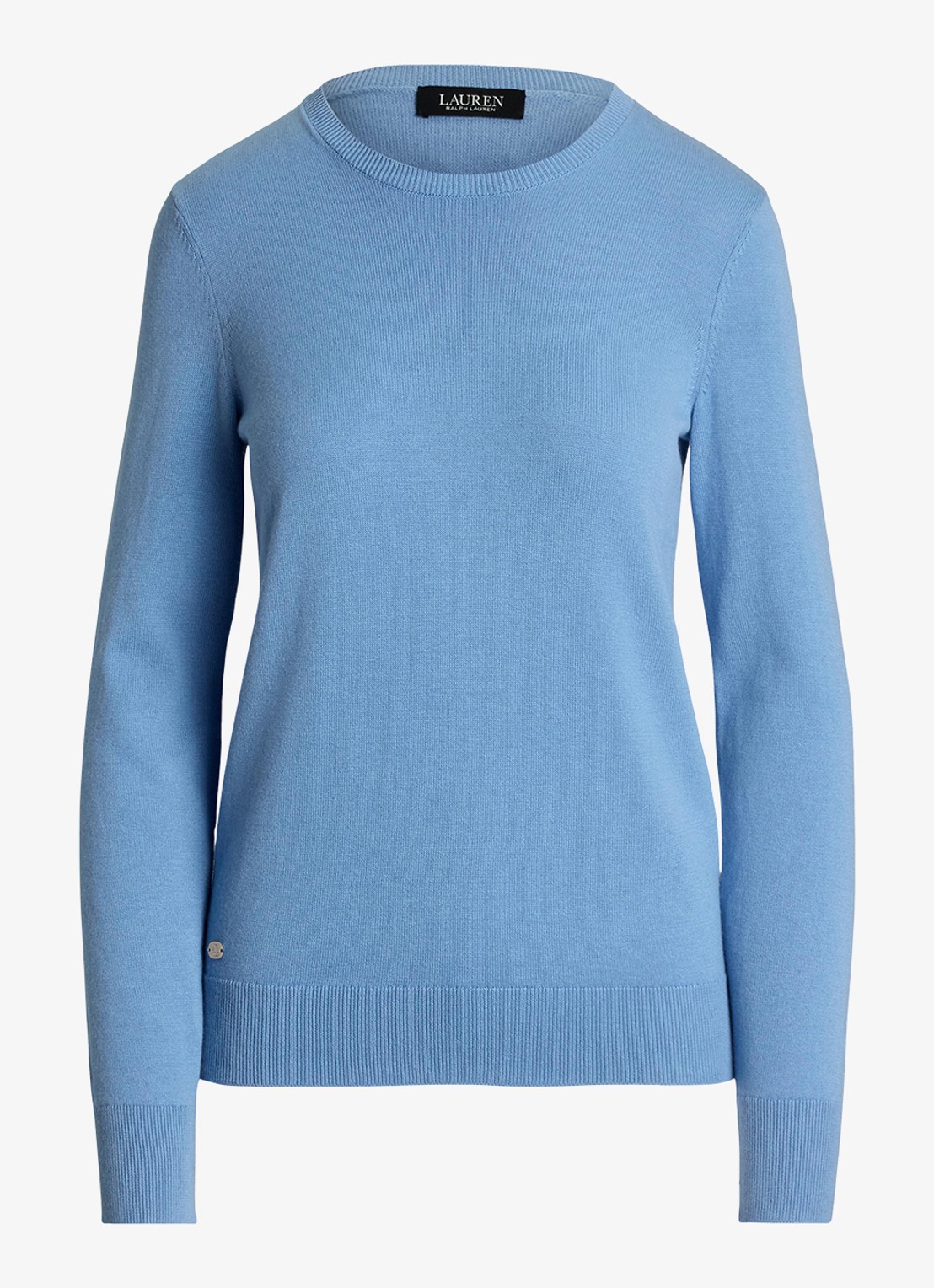 Ralph Lauren Fijngebreide pullover met stretch - voorkant 3 sky blue / blauw