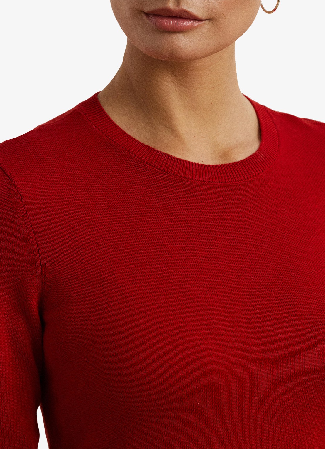 Ralph Lauren Fijngebreide pullover met stretch - detail 2 madison red / rood