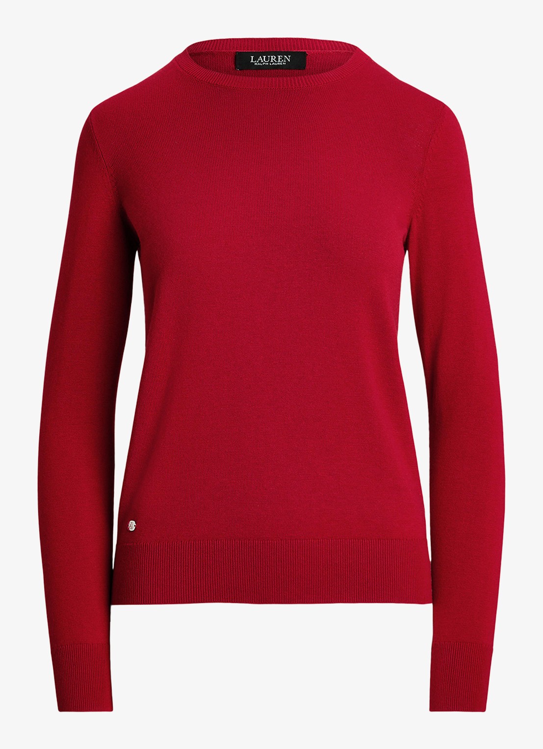 Ralph Lauren Fijngebreide pullover met stretch - voorkant 3 madison red / rood