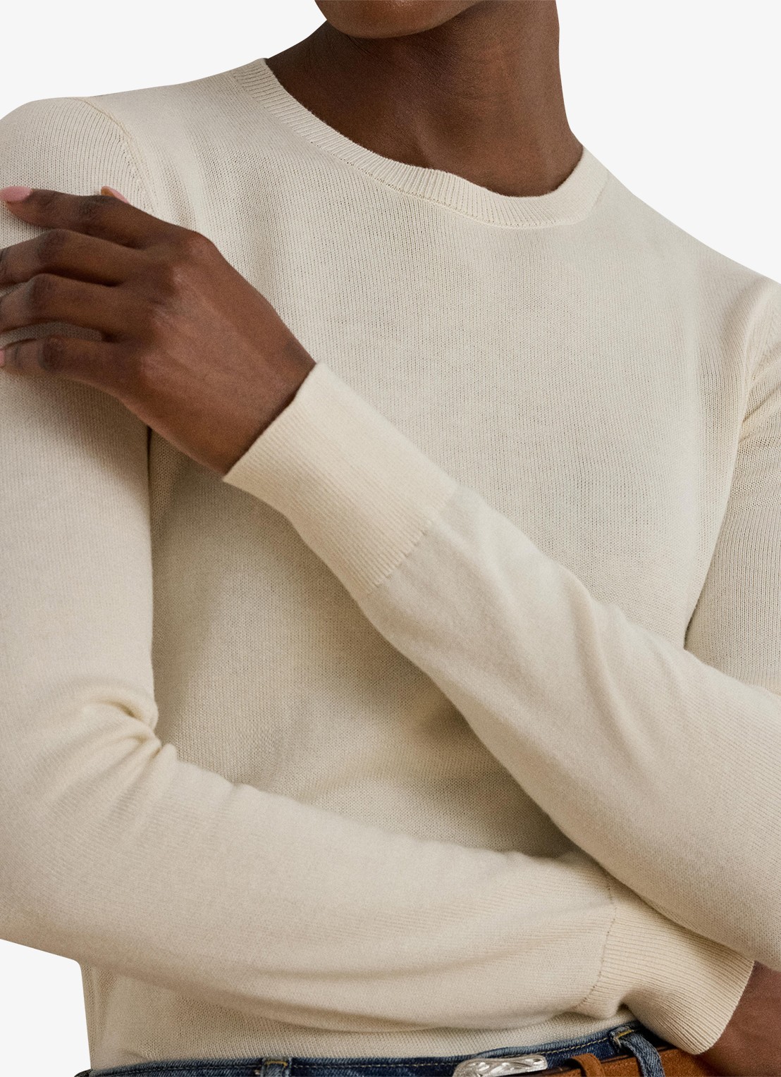 Ralph Lauren Fijngebreide pullover met stretch - detail 4 mascarpone cream / creme