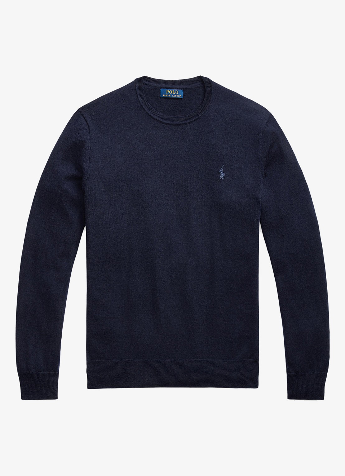 Ralph Lauren Fijngebreide pullover van wol met logo - voorkant 2 donkerblauw