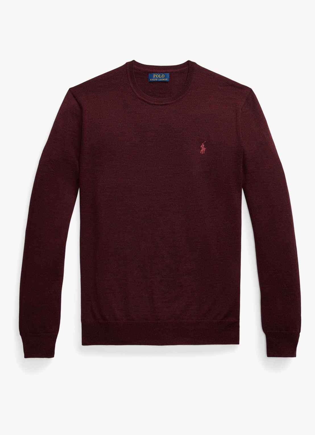 Ralph Lauren Fijngebreide pullover van wol met logo - voorkant 4 aged wine heather / wijnrood