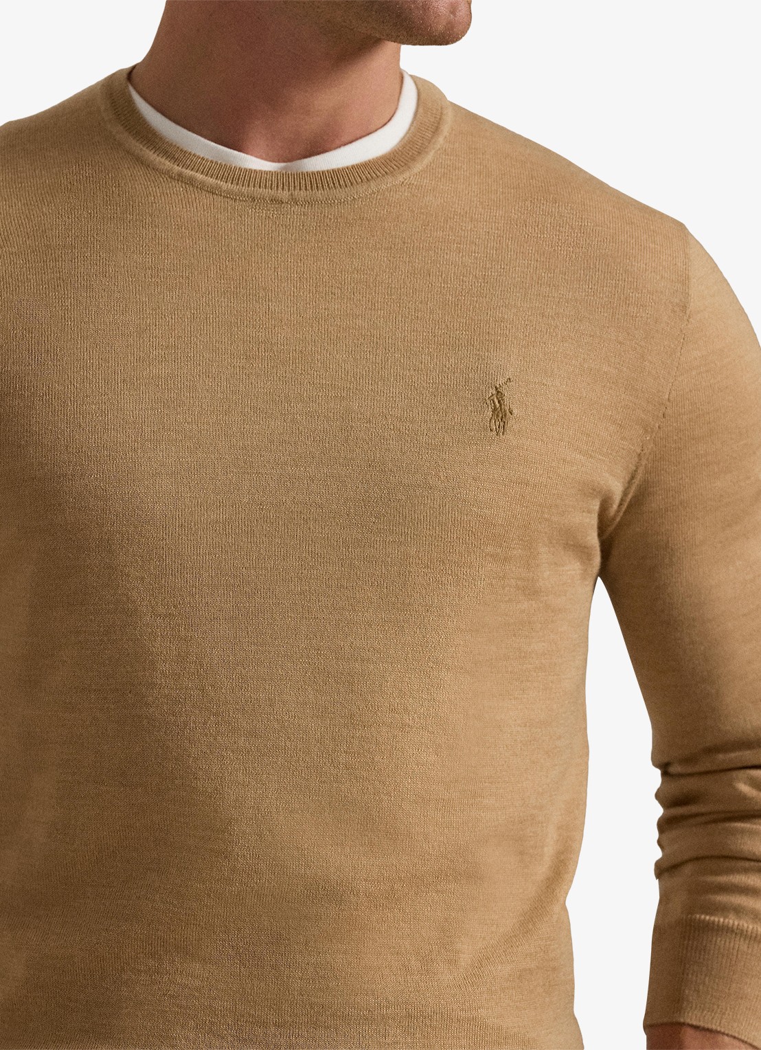 Ralph Lauren Fijngebreide pullover van wol met logo - detail 2 camel melange / camel