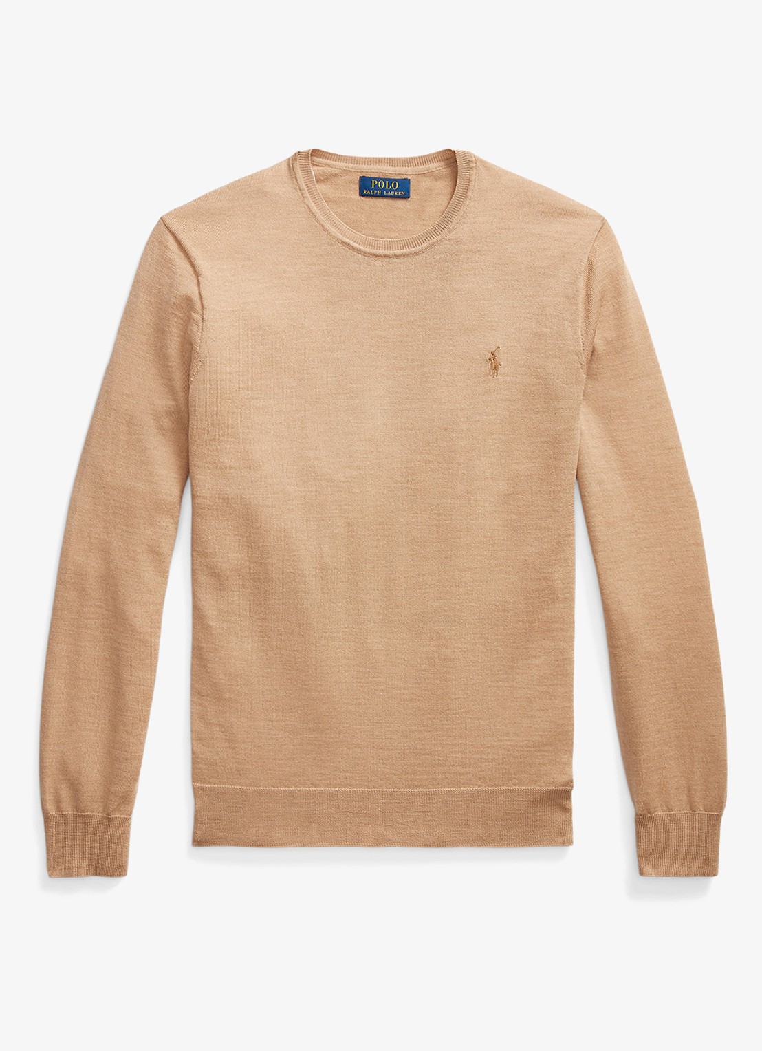 Ralph Lauren Fijngebreide pullover van wol met logo - voorkant 4 camel melange / camel