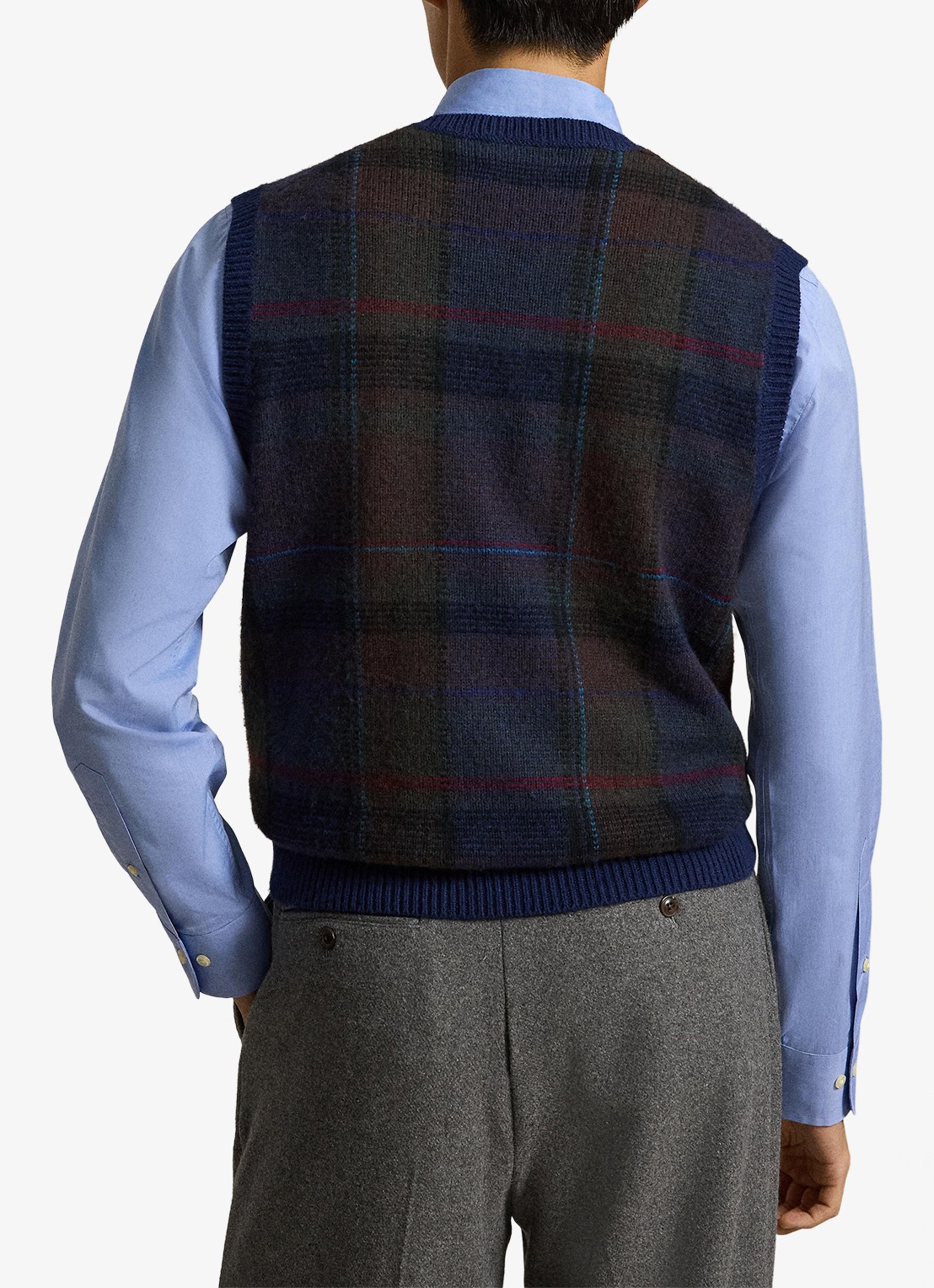 Ralph Lauren Fijngebreide spencer met ingebreid patroon - achterkant 5 donkerblauw