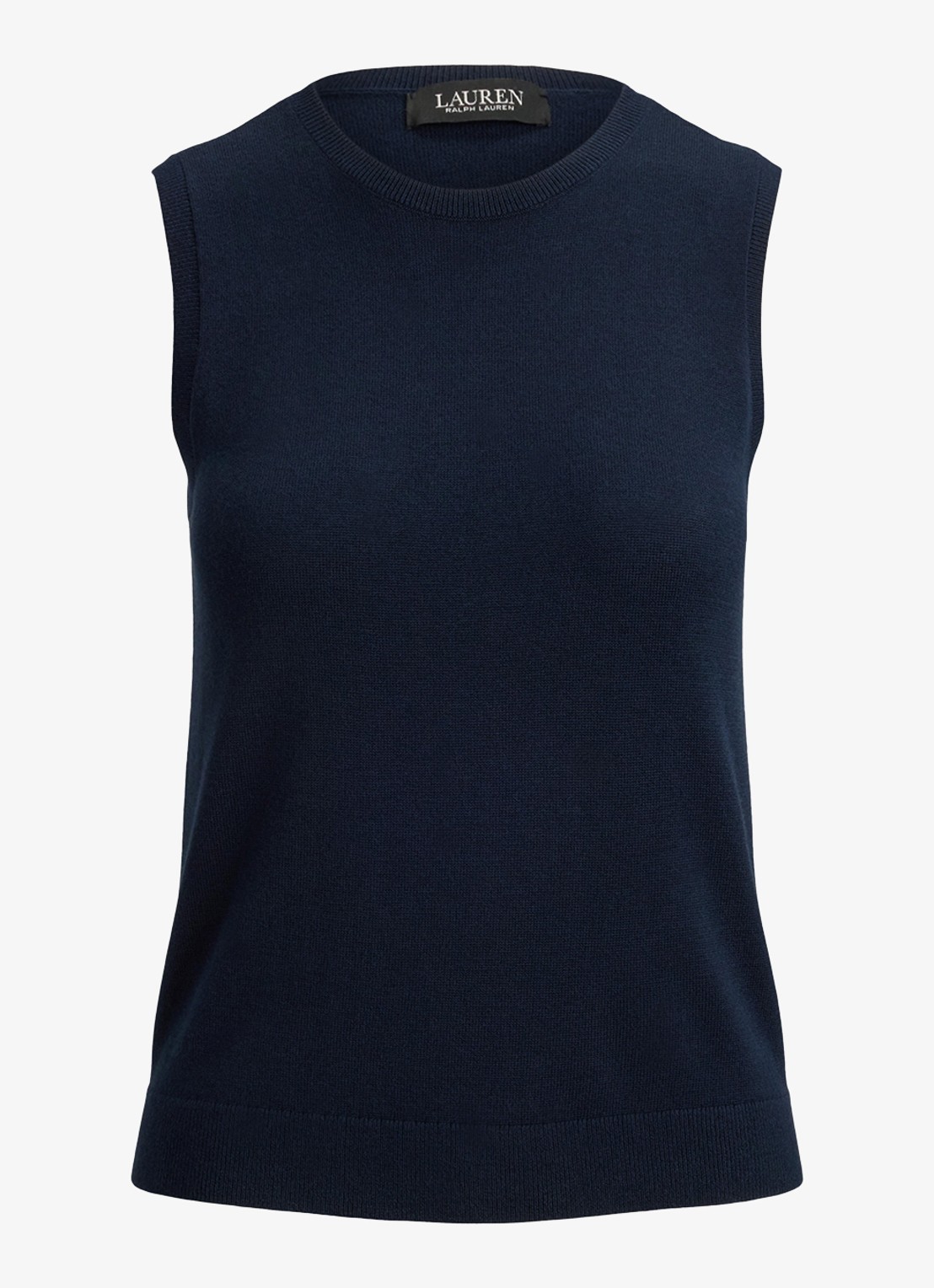 Ralph Lauren Fijngebreide top in zijdeblend - voorkant lauren navy / blauw