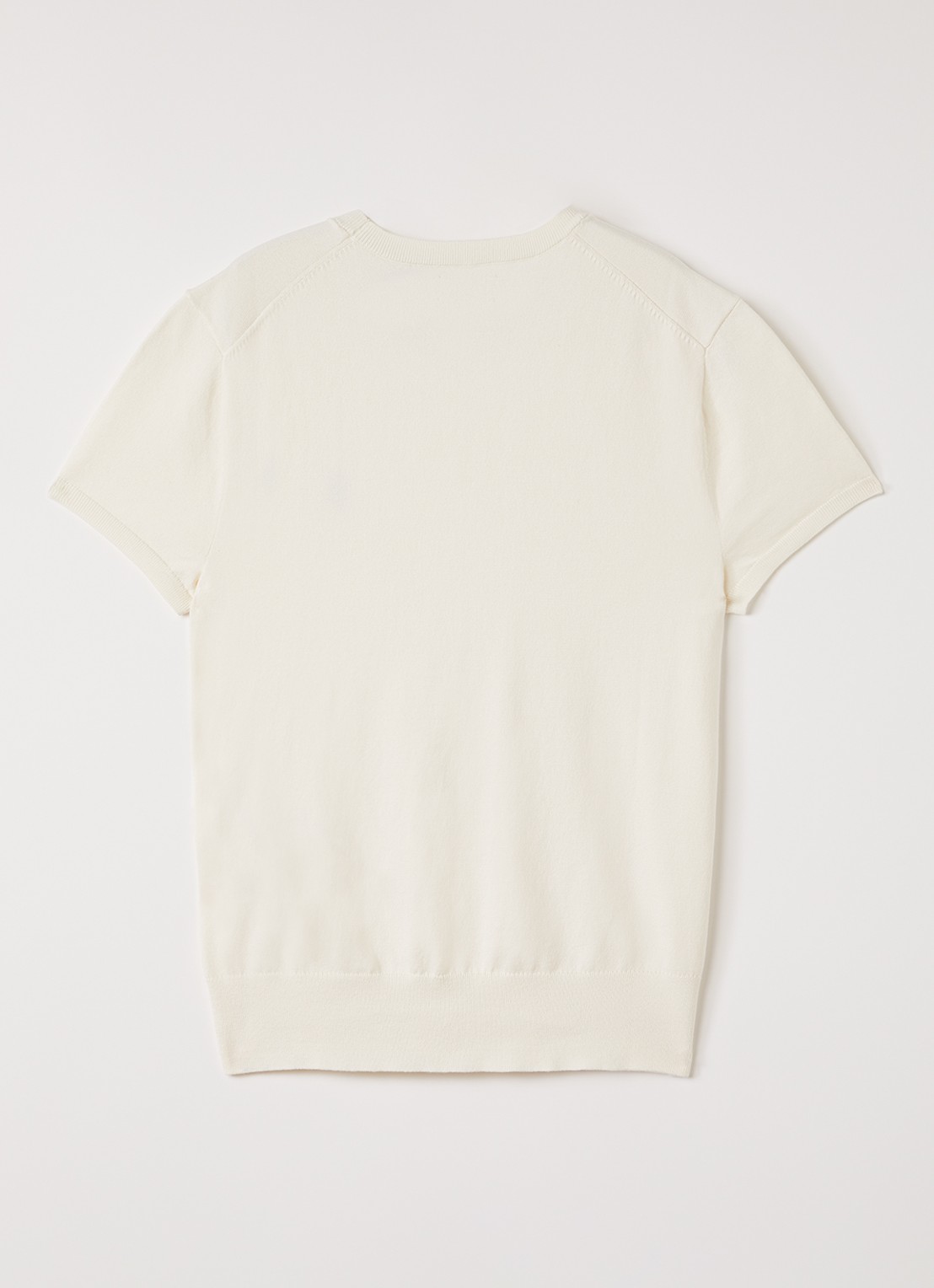 Ralph Lauren Fijngebreide top met logo - voorkant 2 gebroken wit