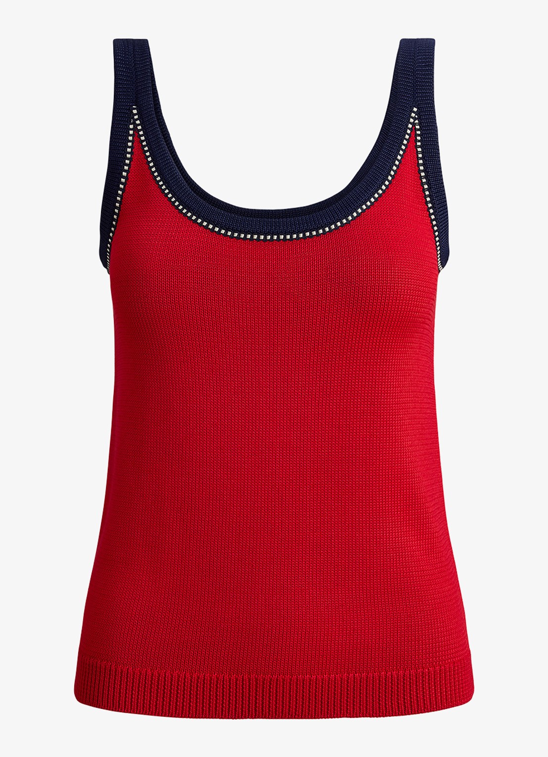Ralph Lauren Fijngebreide top met stretch - voorkant 3 cruise red multi / rood