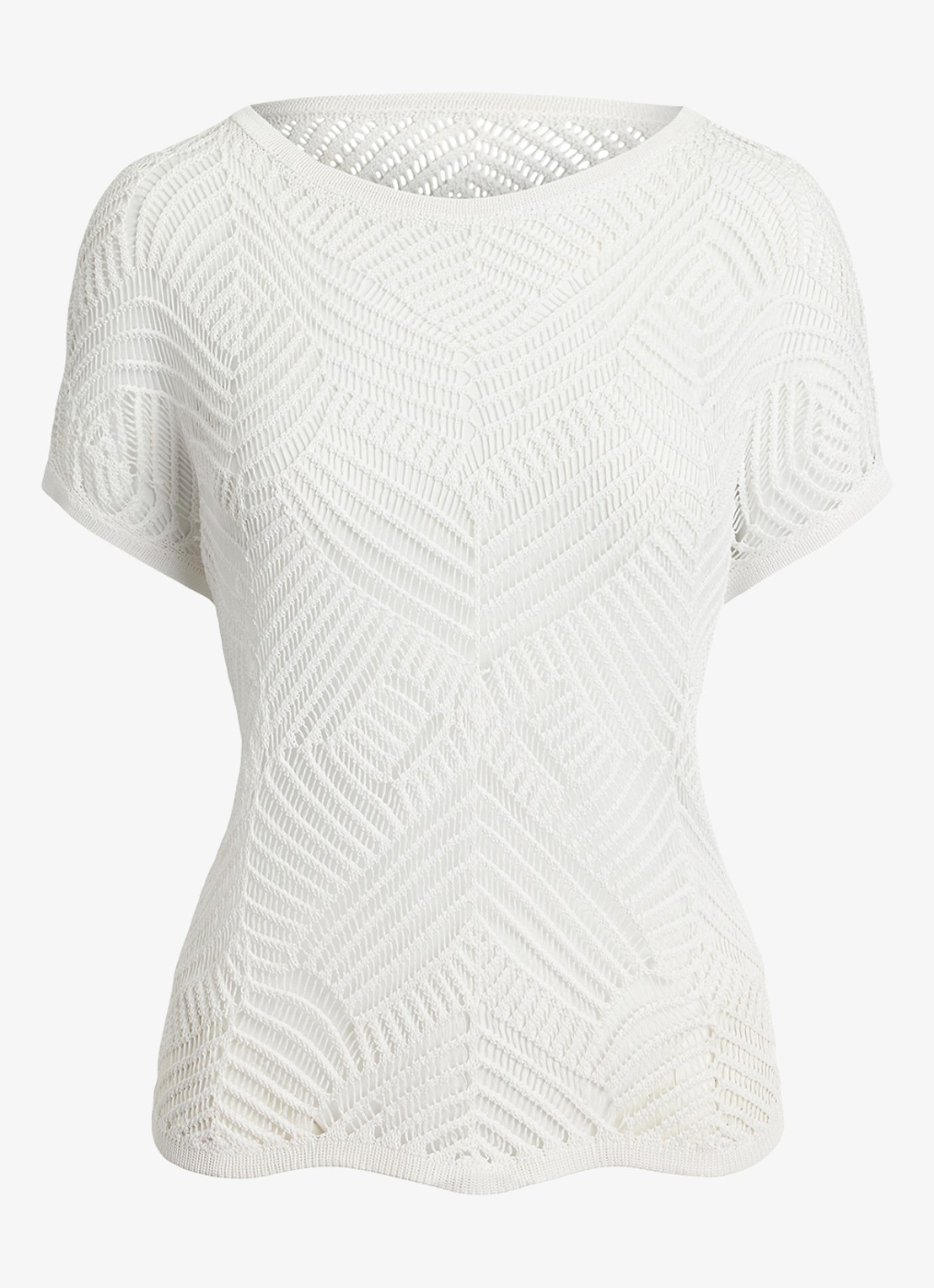 Ralph Lauren Fijngebreide top van mesh met opengewerkt dessin - voorkant 4 wit