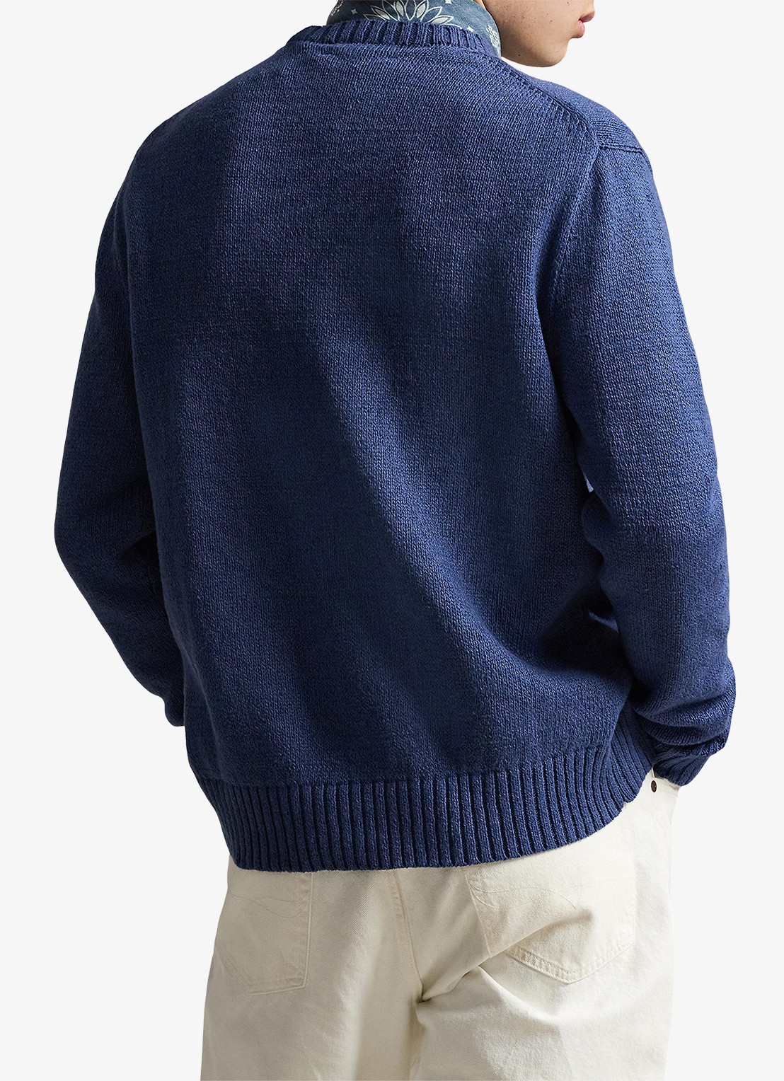 Ralph Lauren Fijngebreide trui in linnenblend met ingebreid patroon - achterkant 3 light navy-2zhw